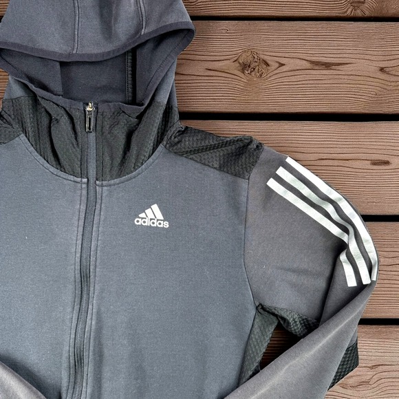 adidas Other - Adidas Hoodie Men S Jacket ClimaCool Future Icons Full Zip 3 Stripe Running Gym